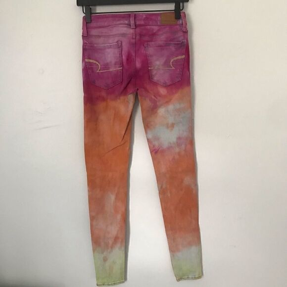 American Eagle custom dip dyed skinny jegging 360 next level stretch - Picture 6 of 10